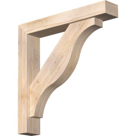 Ekena Millwork Funston Block Smooth Bracket w/ Offset Brace, Douglas Fir, 5 1/2"W x 32"D x 32"H BKT0604X32X32FST05SDF